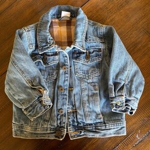 Gymboree Boy’s “Rodeo Cowboy” Toddler Denim Jacket w/ Plaid Lining, 12-24 mos